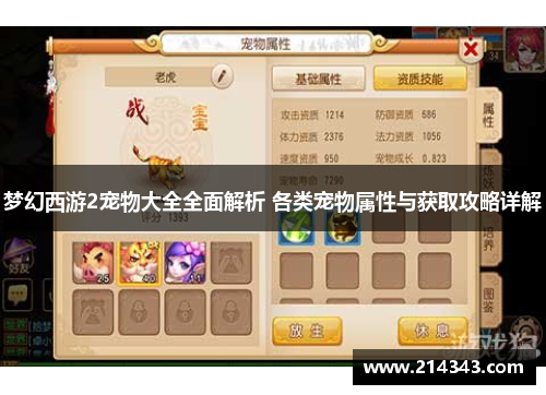 梦幻西游2宠物大全全面解析 各类宠物属性与获取攻略详解
